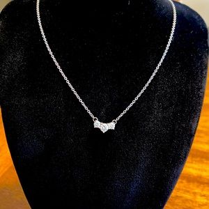 Blue Nile 18k Three Diamond Necklace